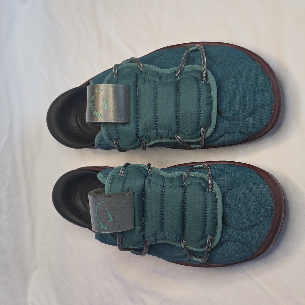 Nike OFFLINE 3.0 Slip On Mules Men's Size 10.5 Dark Teal And Burgundy